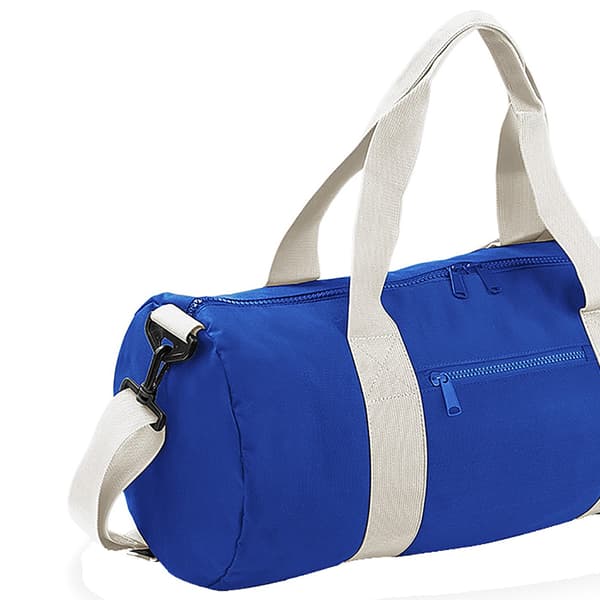 Bagbase Plain Varsity Barrel / Duffelväska (20 liter) (2-pack) Bright Royal/off White One Size