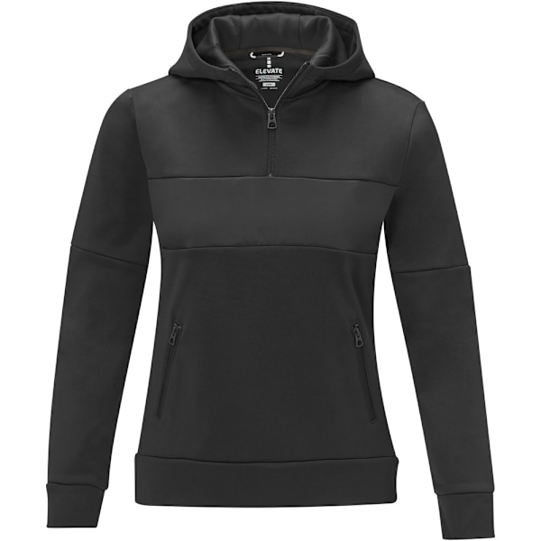 Elevate Life Dam/Damer Anorak Huvtröja Halv Blixtlås Sweatshirt M Solid Black M