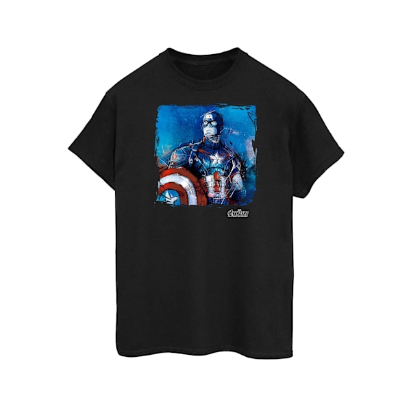 Captain America Art Bomull T-shirt S Svart Black S