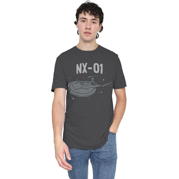 Star Trek Unisex Vuxen The OG NX Class T-Shirt S Gråmelerad Charcoal S