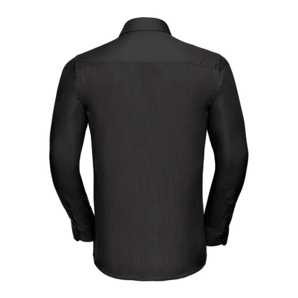 Russell Collection Poplin skräddarsydd långärmad skjorta för män XXL Black XXL