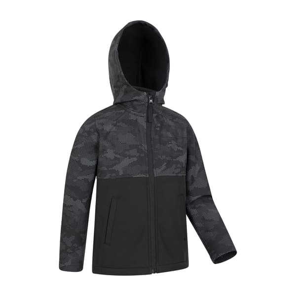 Mountain Warehouse Barn/Barn Exodus Kamouflage Soft Shell Black Camo 13 Years