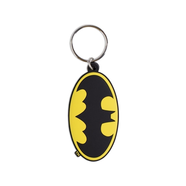 Batman Bat Signal Nyckelring One Size Svart/Gul Black/Yellow One Size