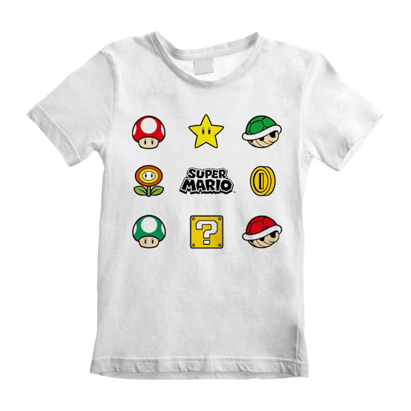 Super Mario Barn/Barnartiklar Logotyp T-shirt 5-6 år Vit White 5-6 Years
