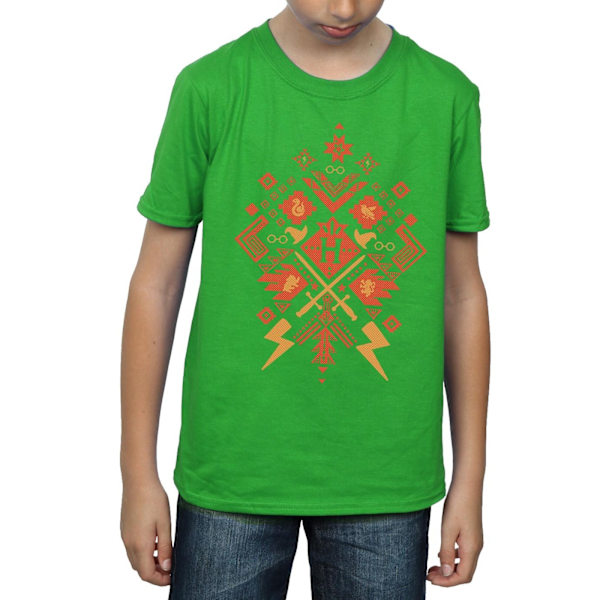 Harry Potter Pojkar Jul Fair Isle T-shirt 12-13 År Irländsk Irish Green 12-13 Years