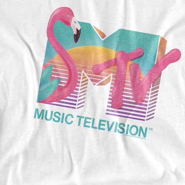 MTV Herr Flamingo Logotyp T-shirt M Vit White M