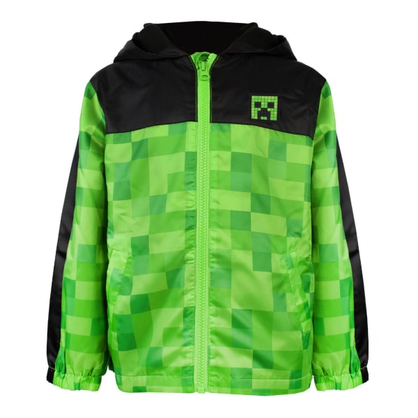 Minecraft Boys Creeper Hooded Waterproof Jacket 7-8 Years Green Green/Black 7-8 Years