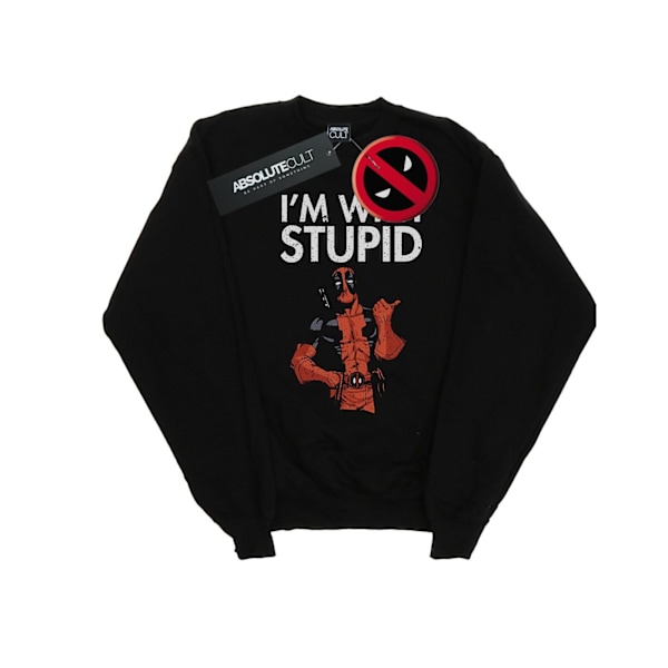 Marvel Dam/Damer Deadpool I´m With Stupid Sweatshirt XXL Svart Black XXL