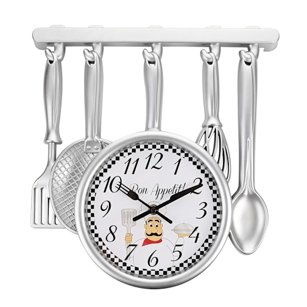 Hometime Köksredskap Väggklocka 35cm One Size Silver Silver One Size