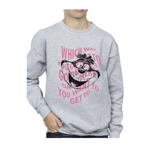 Disney Boys Alice In Wonderland Chesire Cat Sweatshirt 5-6 År Sports Grey 5-6 Years