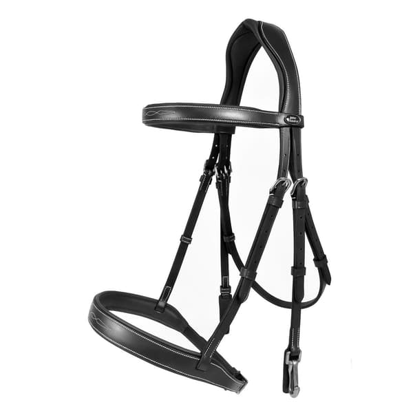 Whitaker Madrid Läder Hästbett Träns Cob Svart Black Cob