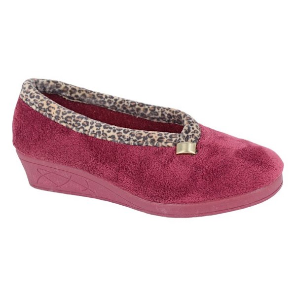 Sleepers Damtofflor för Kvinnor/Damer Dawn Storlek 4 UK Burgunder/Ocelot Burgundy/Ocelot 4 UK