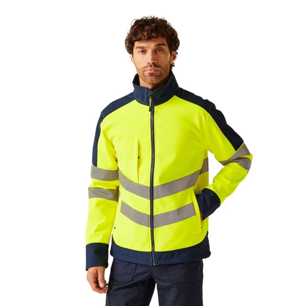 Regatta Professional Varseljacka i 3-lagers Softshell för män S Blå Black/Yellow S