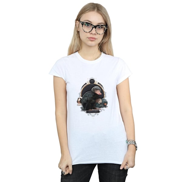 Fantastiska vidunder Kvinnors/Dam Baby Nifflers Bomull T-shirt XXL White XXL