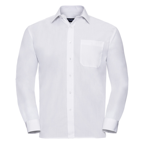 Russell Collection Herr Långärmad Skjorta 16 Vit White 16