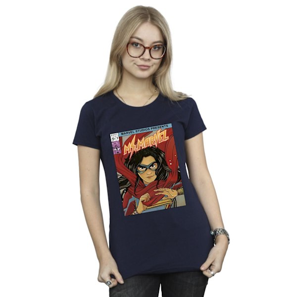 Marvel Womens/Ladies Ms Marvel Comic Poster Bomull T-shirt XXL Navy Blue XXL