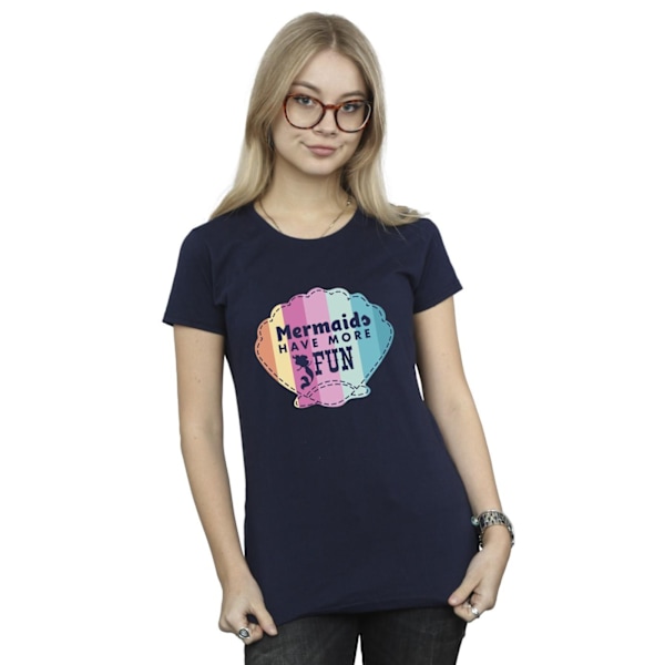 Disney Dam/Kvinnor Den Lilla Sjöjungfrun Rolig Bomull T-shirt S Marinblå Navy Blue S