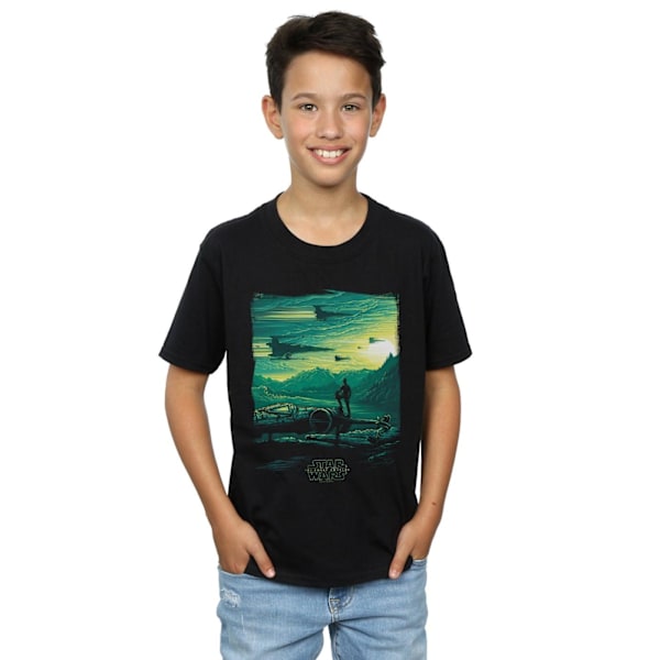 Star Wars: The Force Awakens Boys Poe Art Poster T-Shirt 7-8 år Black 7-8 Years