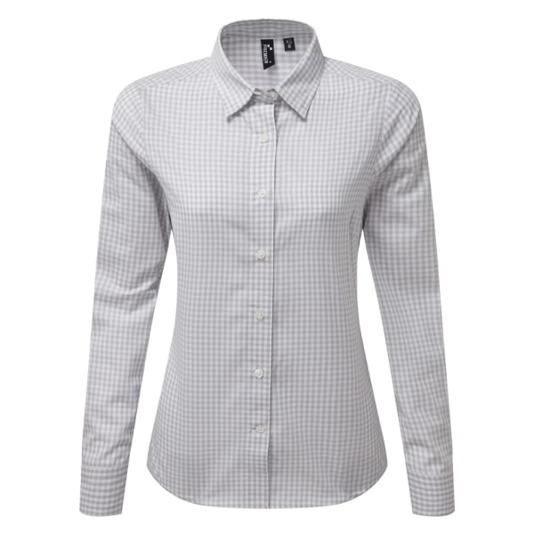 Premier dam/dam Maxton rutig långärmad skjorta XL Silver/ Silver/White XL