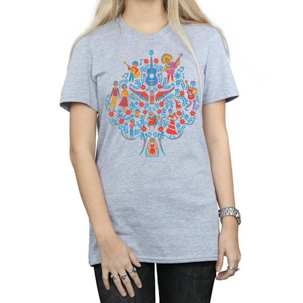 Disney Dam/Kvinnor Coco Träd Mönster Bomull Boyfriend T-Shirt Sports Grey 3XL