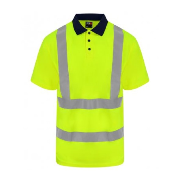 PRO RTX Herr Hög Synlighet Polo Shirt 4XL Gul/Marinblå Yellow/Navy 4XL