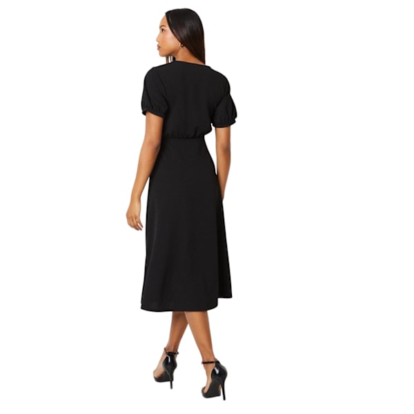 Debenhams Dam/Dam Texturerad Jersey Bälte Midi Klänning 12 UK B Black 12 UK