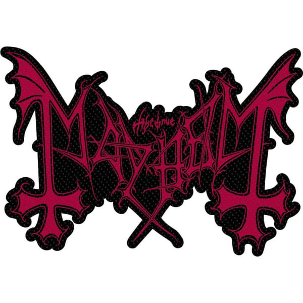 Mayhem-logotyp vävd utskuren patch En one size Röd/svart Red/Black One Size