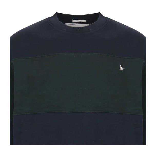 Jack Wills Färgblockströja för män L Pine/Navy Pine/Navy L