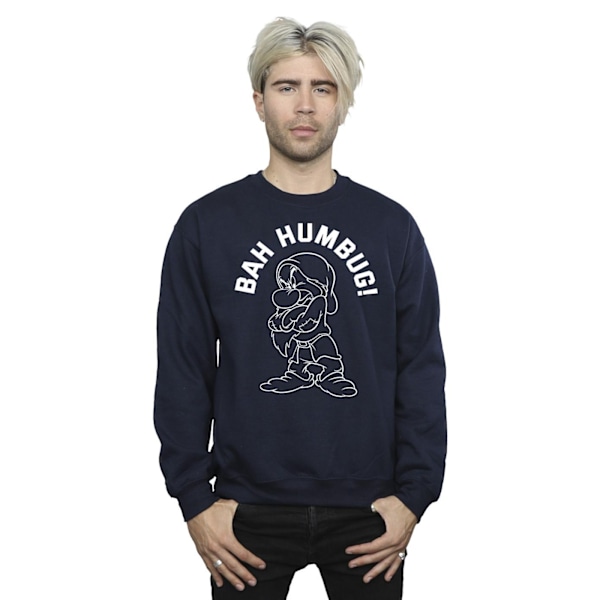 Disney Herr Snow White Grumpy Humbug Sweatshirt 4XL Marinblå Navy Blue 4XL