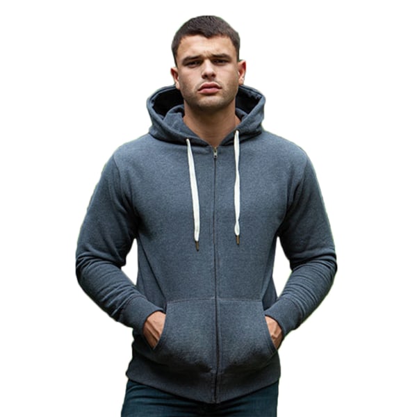 Mantis Mens Superstar Zip Through Hooded Sweat / Hoodie XL Char Charcoal Grey Melange XL