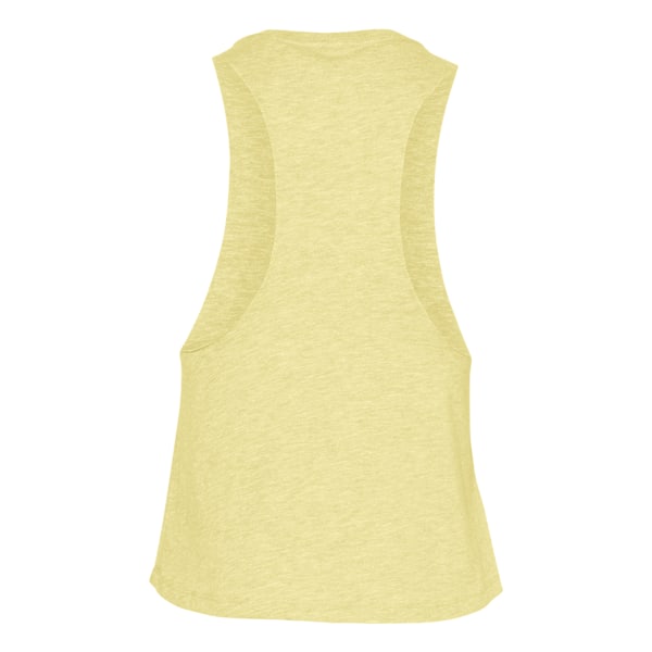 Bella Dam/Kvinnor Racer Back Cropped Sleeveless Tank Top M Fr French Vanilla Heather M