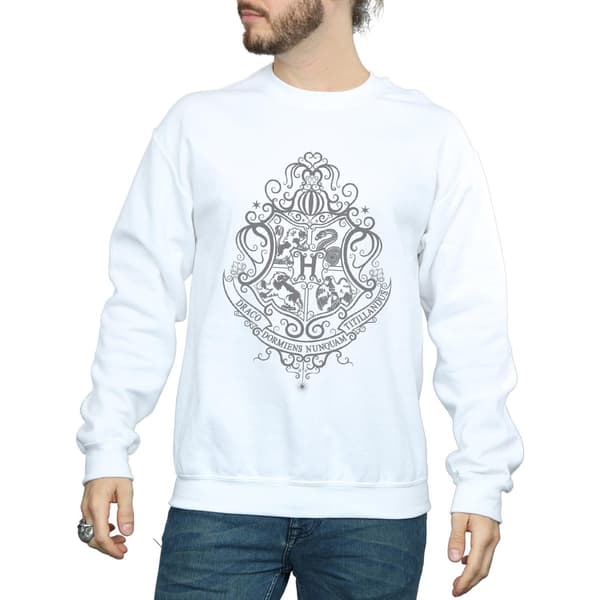 Harry Potter Herr Hogwarts Draco Dormiens Crest Sweatshirt L Vit White L