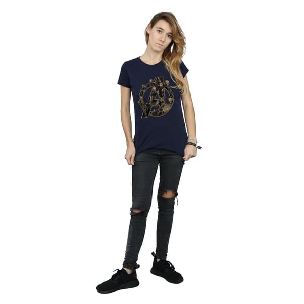 Avengers Infinity War Damtröja med logotyp för kvinnor/damer, storlek L, marinblå Navy Blue L