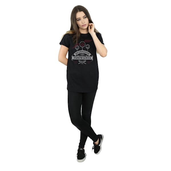 Harry Potter Dam/Kvinnor Quidditch På Hogwarts Bomull Pojkvän Black XL