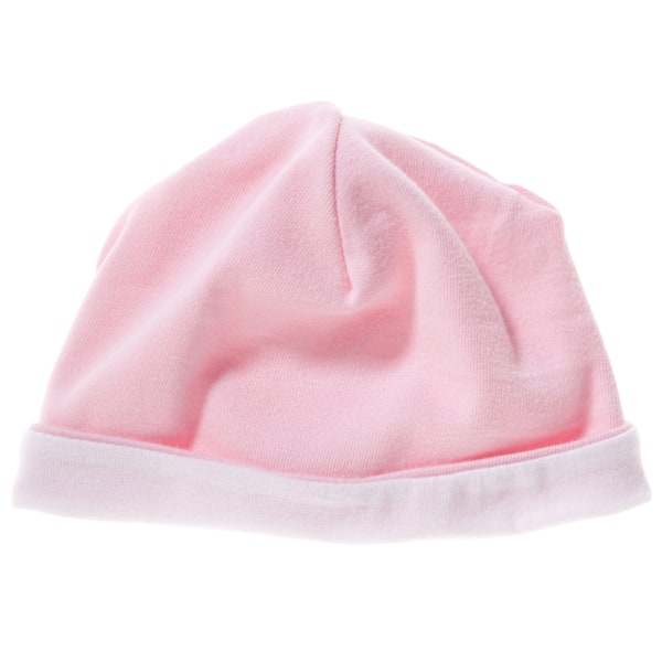 Bella + Canvas Baby Unisex Reversible Baby Rib Beanie Hat One S Pink / White One Size