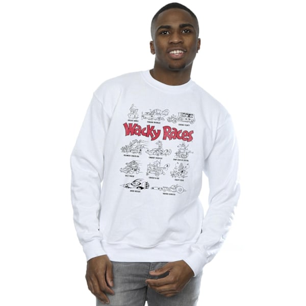 Wacky Races Herr Car Lineup Sweatshirt XL Vit White XL