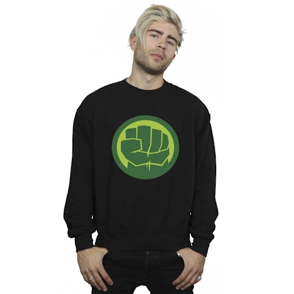 Marvel Herr Hulk Bröstlogga Sweatshirt M Svart Black M