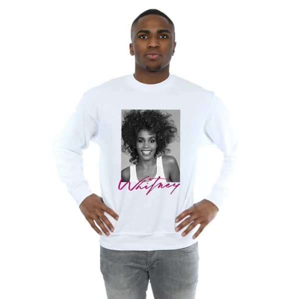 Whitney Houston Mens Smile Photograph Sweatshirt 4XL Vit White 4XL