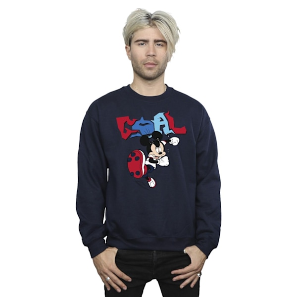 Disney Herr Mickey Mouse Goal Striker Pose Sweatshirt S Marinblå Navy Blue S