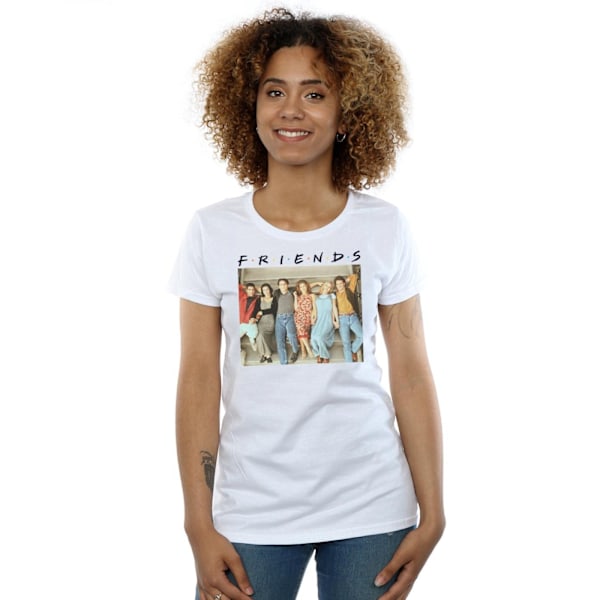 Friends Dam/Kvinnor Gruppfoto Trappor Bomull T-shirt XL Vit White XL