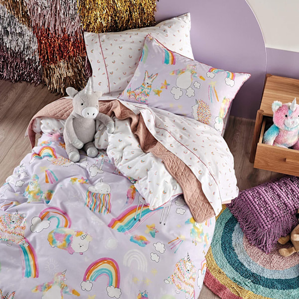 Linen House Barn/Barn Unicorniverse Påslakan Set Dubbel Lilac Double