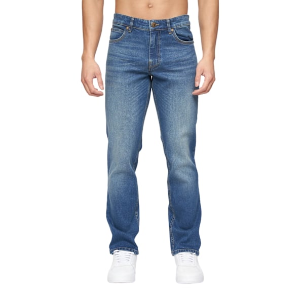 Crosshatch Chas Straight Jeans 32S Mid Wash för män Mid Wash 32S