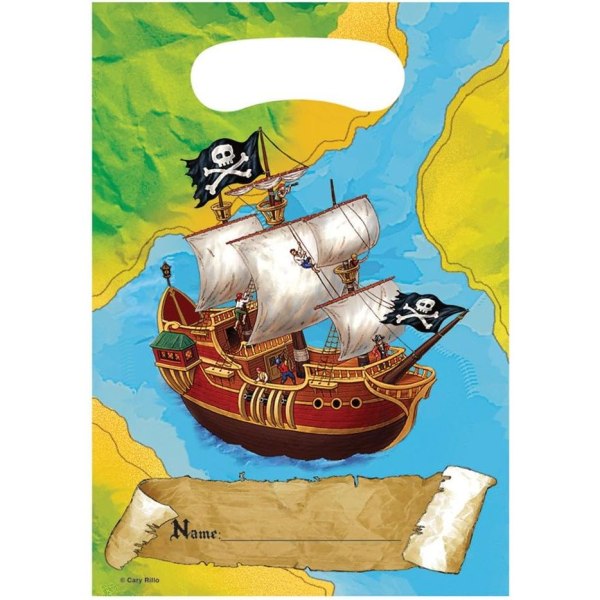 Buried Treasure Pirate Party Bags (Pack om 8) One Size Multicol Multicoloured One Size