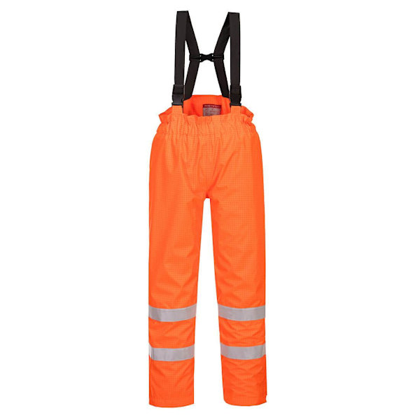 Portwest Hi-Vis Bizflame Regn Antistatiska Säkerhetsbyxor för Herrar Orange M