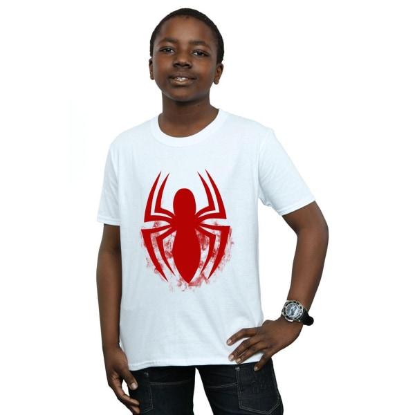 Marvel Boys Spider-Man logotyp T-shirt 5-6 år vit White 5-6 Years