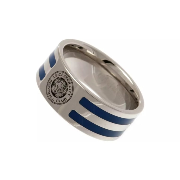 Leicester City FC Striped Ring U Silver/Blue Stripe Silver/Blue Stripe U