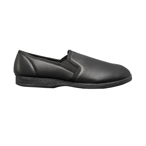 Sleepers Herr Hadley Softie Läder Tvilling Gusset Tofflor 7 UK B Black 7 UK