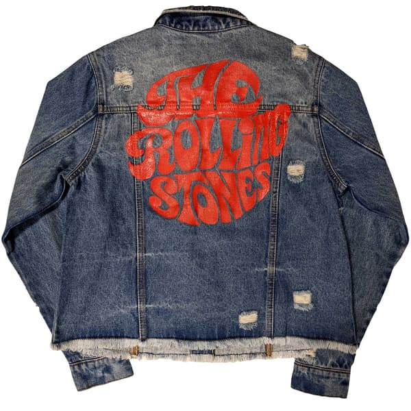 The Rolling Stones Damjacka i Denim för Dam/Kvinnor - Script - Ljus Denimblå Light Denim Blue L