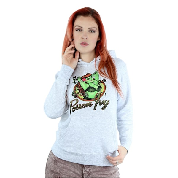 DC Bombshells Dam/Kvinnor Poison Ivy Badge Heather Hoodie XL Heather Grey XL