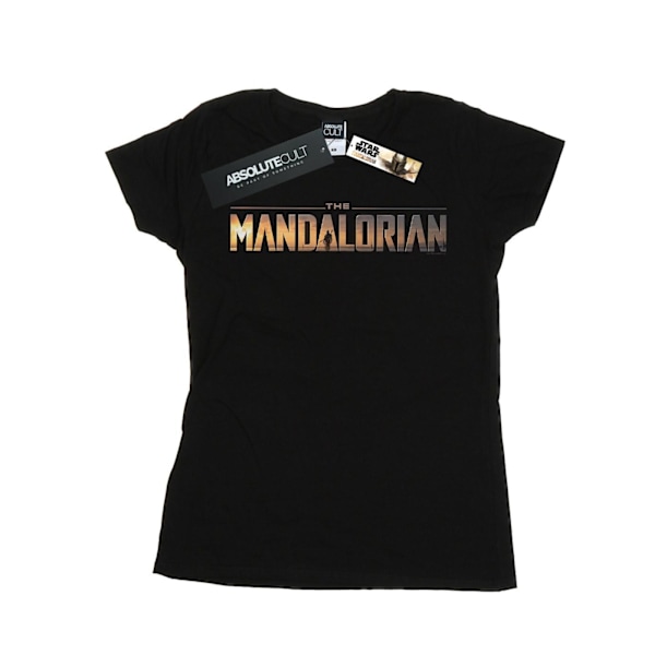 Star Wars Dam/Kvinnor The Mandalorian Series Logotyp Bomull T-shirt Black XXL